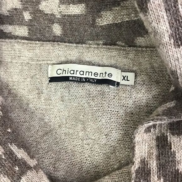 CHIARAMENTE Women’s Brown Italian Wool One Button Sweater Cardigan Size Large - Picture 9 of 9